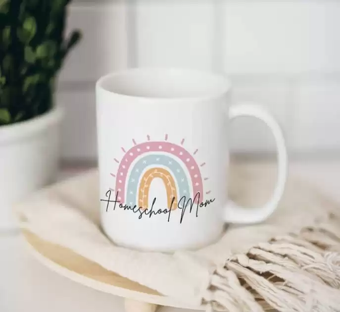 Homeschool Mom Rainbow Mug