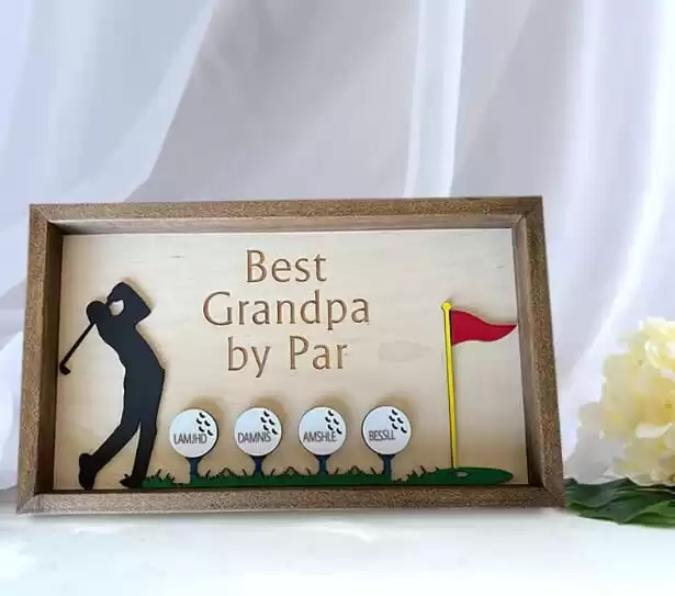 Best Dad by Par Wooden Golf Sign