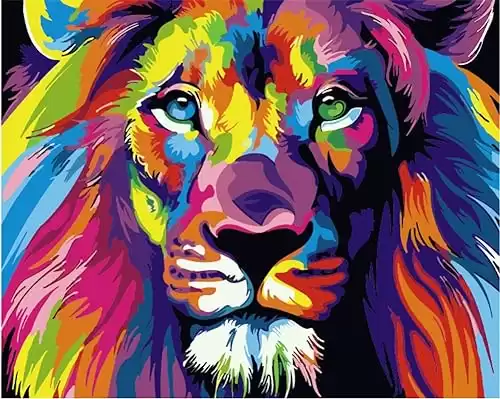 Paint by Numbers Adult Kits, Colorful Lion 16x20inch Frameless