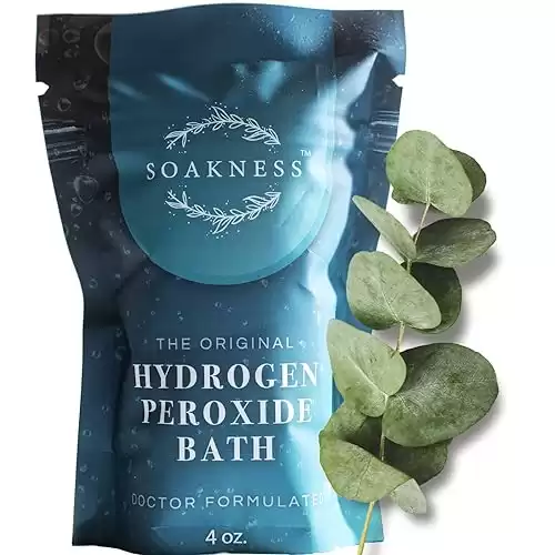 Hydrogen Peroxide Bath Epsom Salts for Soaking - Dead Sea Salt, Clay, Eucalyptus, Colloidal Oatmeal Bath 4 ounce (Pack of 1)
