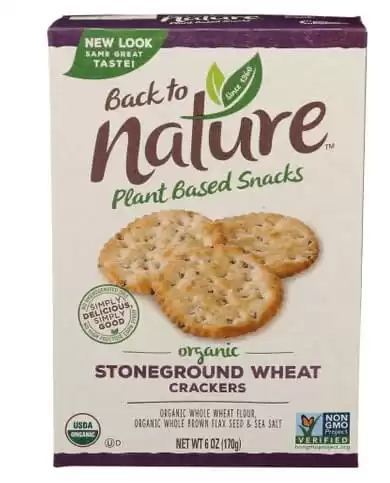 Back To Nature, Stoneground Wheat Crackers Plain