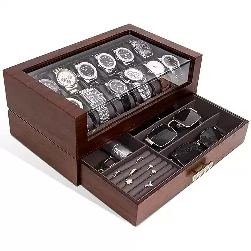 12 Slots Watch Box Case Organizer Display