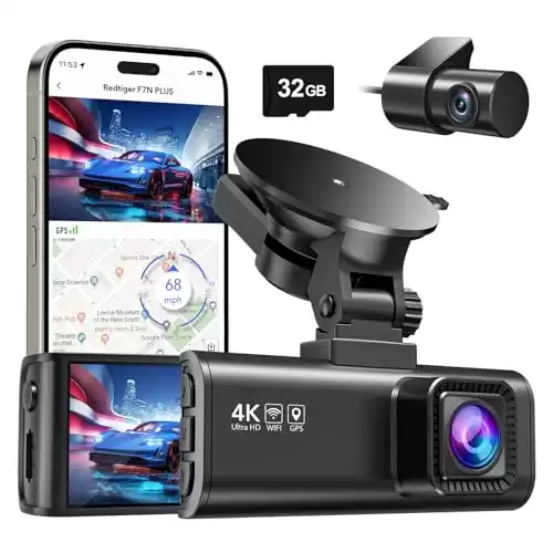 Dash Cam Front & Rear, 4K/2.5K Full HD Dash Camera for Cars