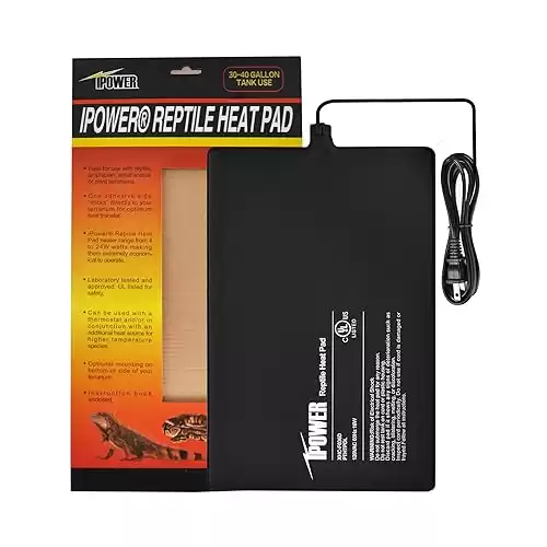 iPower 8 by 12-Inch 16 Watt Reptile Heat Pad Under Tank Terrarium Heater