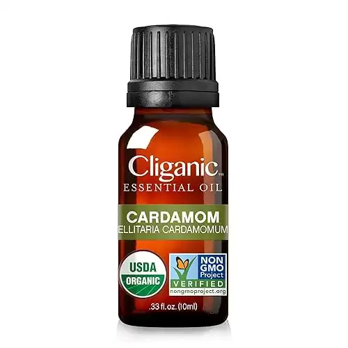 Cliganic Organic Cardamom Essential Oil - 100% Pure Natural for Aromatherapy Diffuser | Non-GMO Verified