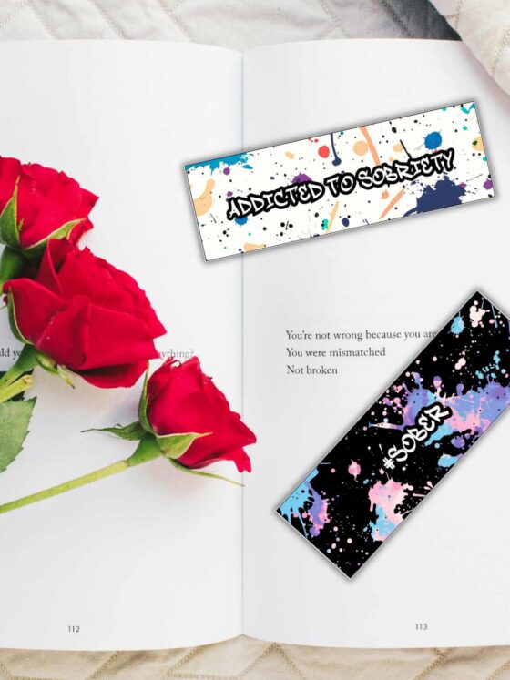 Sober Affirmations Printable Bookmarks Paint Splatter Graffiti Theme