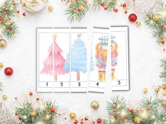 Printable Christmas Sequence Puzzle for Kids: Count to 10